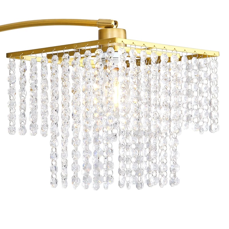 Brio 90" 3-Light Modern Gold Crystal Arc Floor Lamp - 85