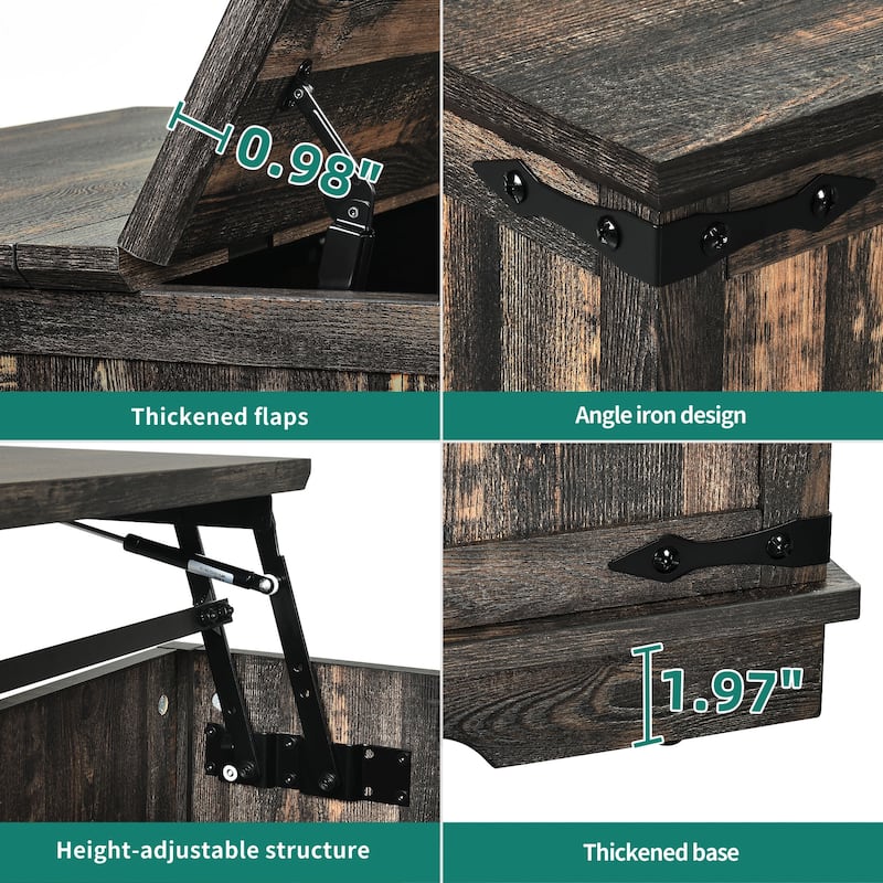 Moasis Farmhouse Lift Top Square Coffee Table with Storage