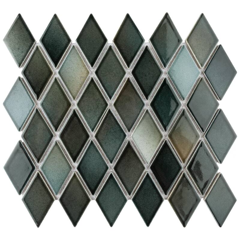 Merola Tile Hudson Kite Stormy Night 10-1/8" x 11-3/4" Porcelain Mosaic Floor and Wall Tile