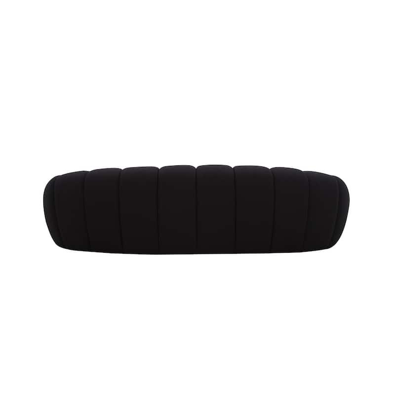 Divani Casa Yolonda Modern Curved Black Fabric Sofa
