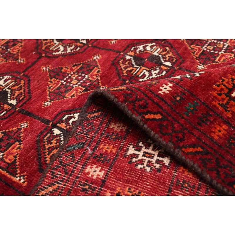 ECARPETGALLERY Hand-knotted Baluch Dark Red Wool Rug - 4'4 x 7'7