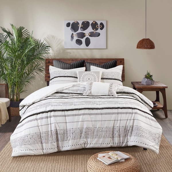 Nea Cotton Printed Comforter Set with Trims by INK+IVY. Opens flyout.