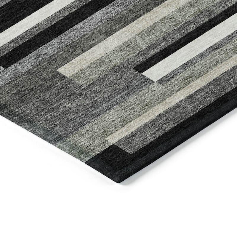 HomeRoots Striped Transitional Rectangle Outdoor Rug