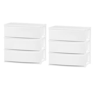 IRIS USA® Nesting Stacking Wide Chest 29.5 Qt - White - Set of 2 - Bed ...