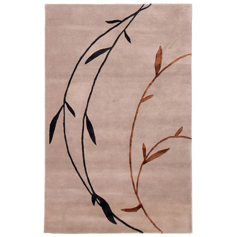 ECARPETGALLERY Hand Tufted Timeless Grey Viscose, Wool Rug - 5'0 x 7'11 - Grey - 5'0 x 7'11