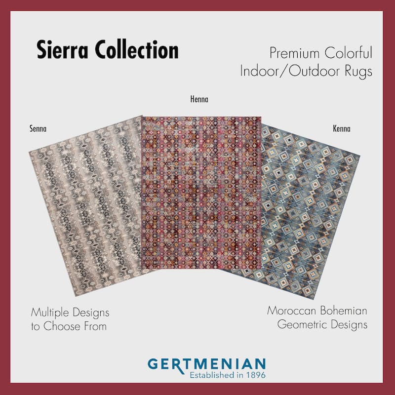 Gertmenian Sierra Henna Moroccan Bohemian Tribal Red Multi Indoor/ Outdoor Area Rug