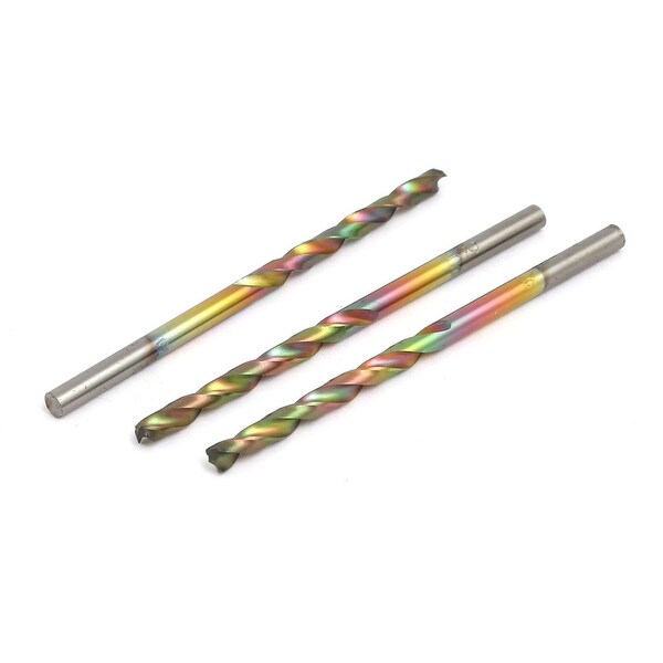 3.2mm Drilling Dia 2 Flutes HSS Straight Shank Twist Drill Bit 3pcs