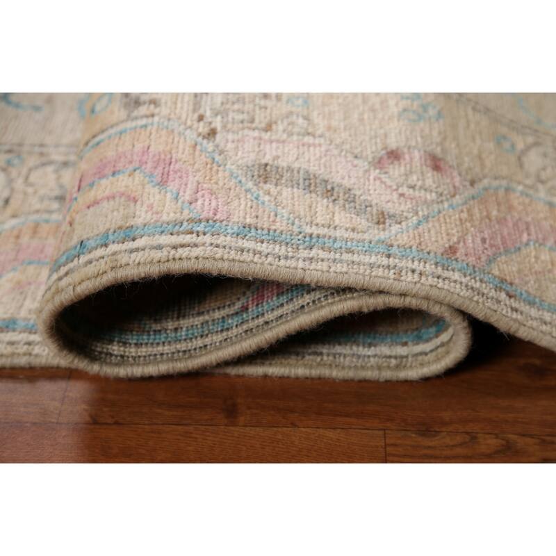 Handmade Vegetable Dye Oushak Turkish Area Rug Oriental Wool Carpet - 5'4"x 7'1"