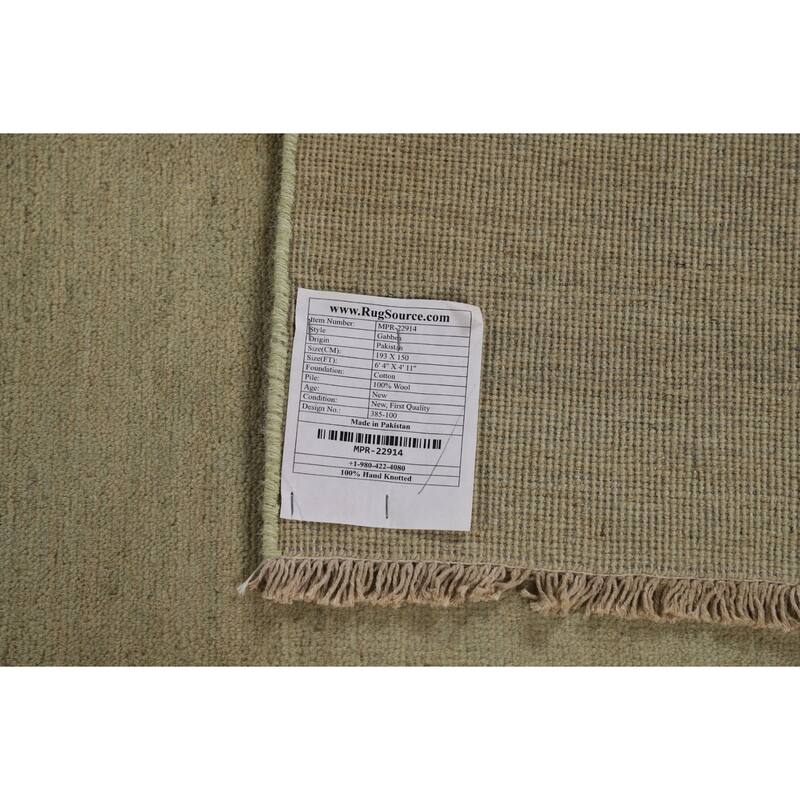 Contemporary Solid Gabbeh Oriental Area Rug Handmade Wool Carpet - 4'11" x 6'4"