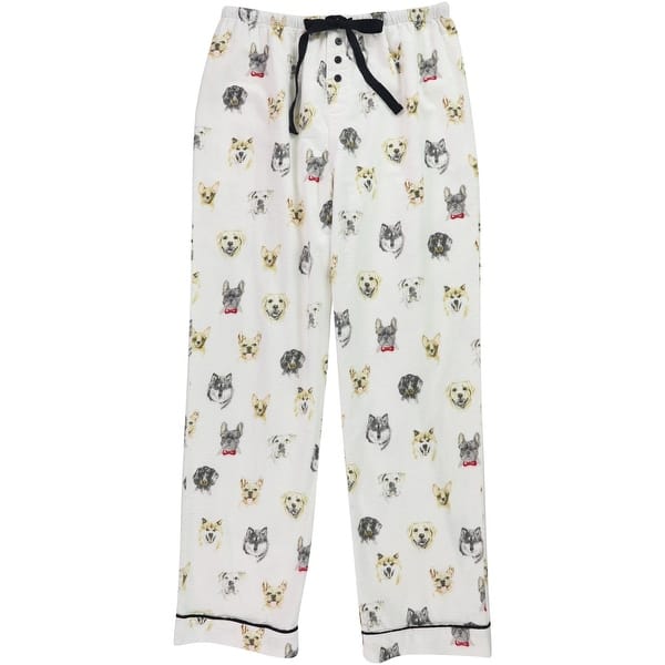 Salvage Womens Dogs with Bowties Pajama Lounge Pants,, White