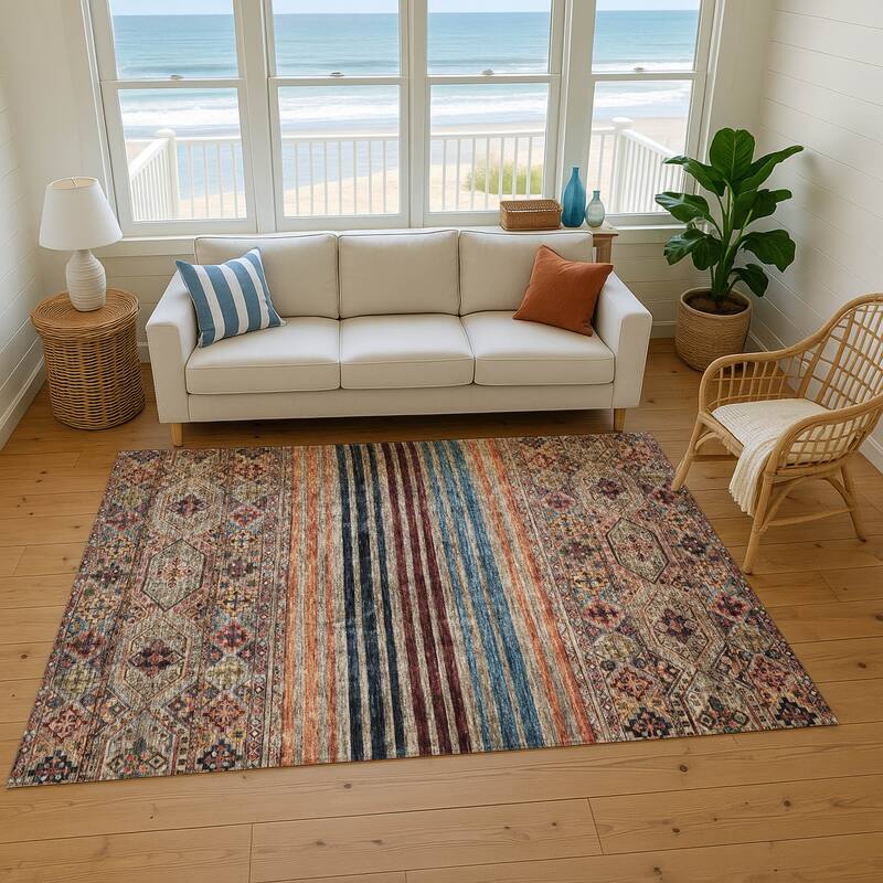 Premium Washable Super Soft Boho Stripes Mayfield Rug