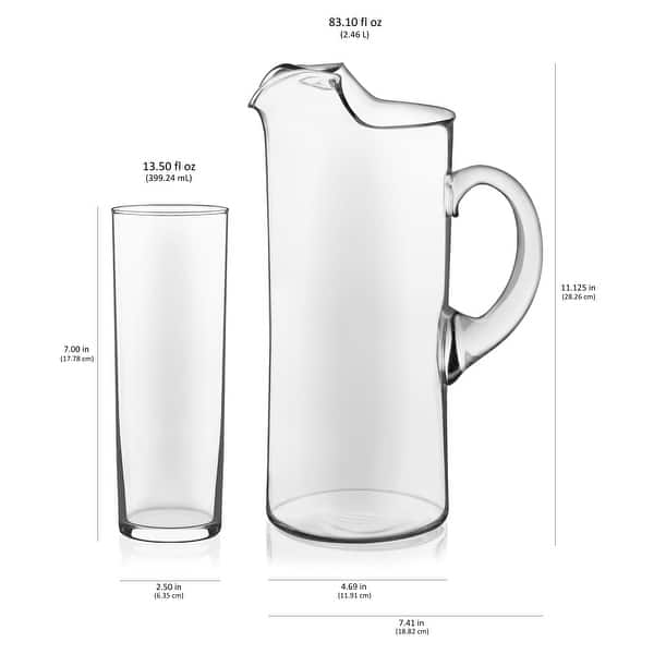 Libbey Modern Bar Boozy Brunch Entertaining Set with 6 Highball Glasses and Pitcher - Set of 7