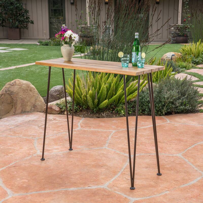DENALI INDUSTRIAL WOOD AND METAL BAR table