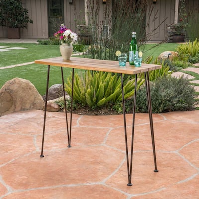 DENALI INDUSTRIAL WOOD AND METAL BAR table