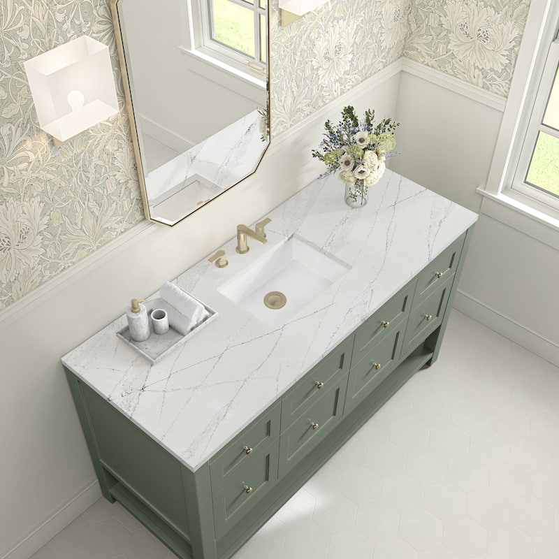 Breckenridge 60" Single Vanity, Smokey Celadon, w/FreePower Wireless Charger