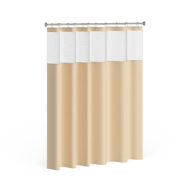 Porch & Den Roycroft Hotel Shower Curtain with Detachable Liner - Ivory