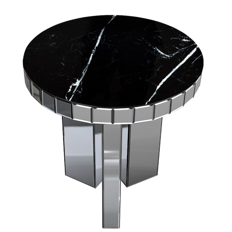 Marble Top Round End Table Side Table