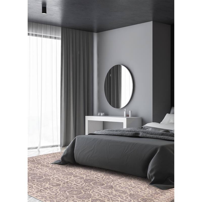 ECARPETGALLERY Hand-knotted Jules Serapi Dark Grey Wool Rug - 7'2 x 10'0