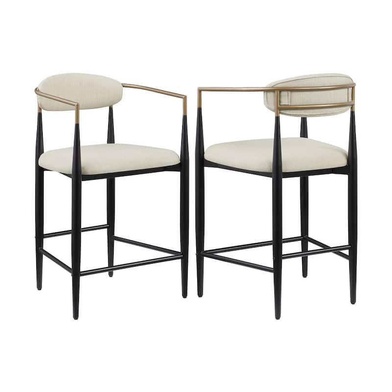 Renfroe Upholstered Stool with Metal Leg