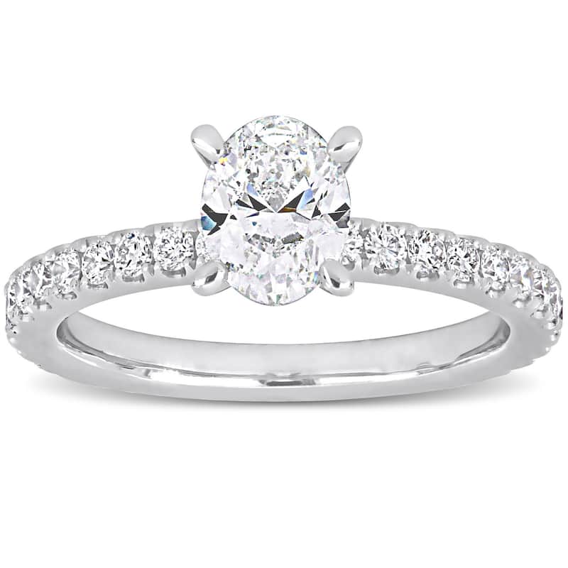 Miadora 18k White Gold 1 3/5ct TDW Diamond Solitaire Engagement Ring