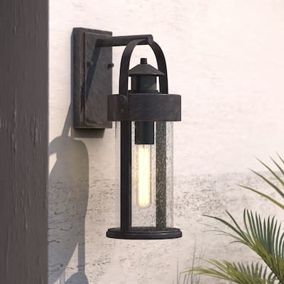 Cumberland Iron Motion Sensor Dusk-to-Dawn Outdoor Wall Light - 6-in W x 16-in H x 8-in D