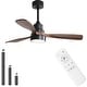 preview thumbnail 30 of 199, 42“/52"/60"/48" Noiseless Walnut Wood Ceiling Fan with Remote Control, Integrated Light Optional