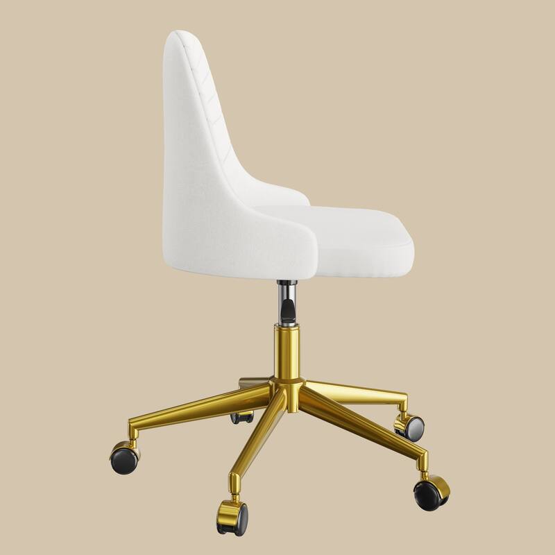 Javlergo Velvet Desk Chair with Height Adjustable Gold Base Swivel Office Chair for Office Living Room Bedroom Make Up