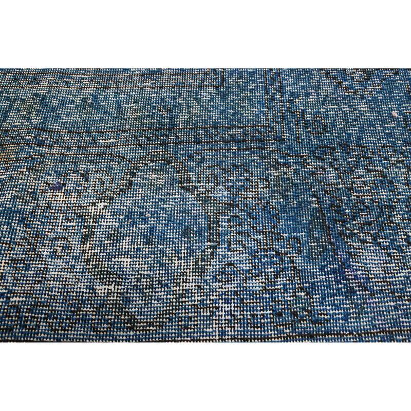 ECARPETGALLERY Hand-knotted Color Transition Dark Blue Wool Rug - 2'11 x 9'4