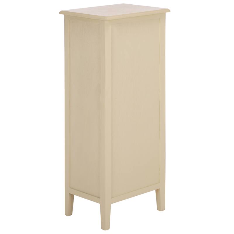 SAFAVIEH Hermine Distressed Black 4-Drawer Storage Side Table - 15" x 11.8" x 35.8" - 15"W x 12"D x 36"H