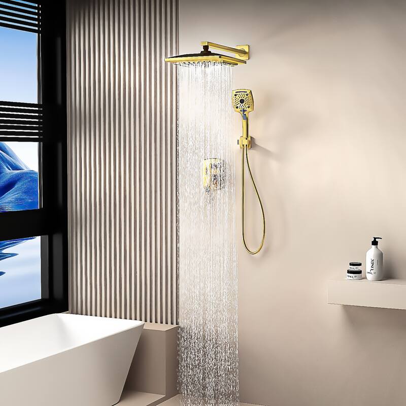 Shower Faucet Set with 10 in. Head Complete Shower System Matte Black