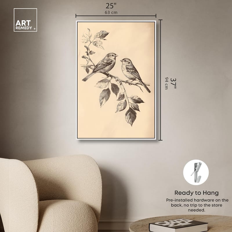 Pair of Finches II Canvas by Art Remedy