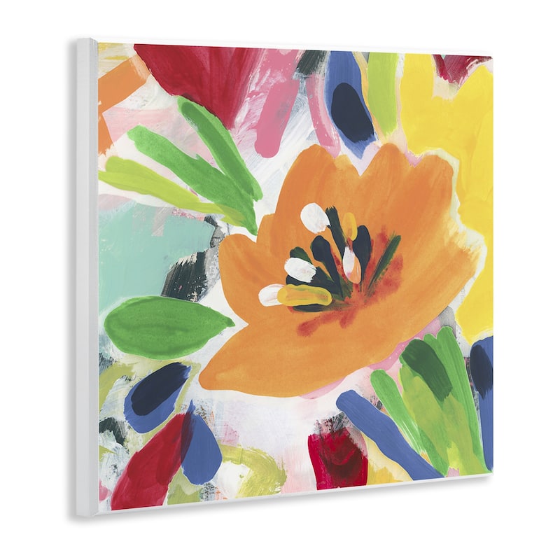 Stupell Vivid Orange Flower Impressions Wall Plaque Art Design By June Erica Vess