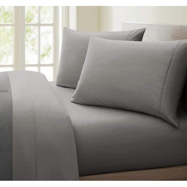 slide 1 of 1, 1000 Thread Count Cotton-rich Deep Pocket Sheet Set Grey - California King