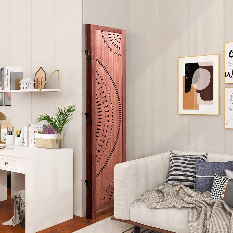 Stylish 4-Panel Solid Wood Folding Room Divider for Privacy and Decor in Any Living Space