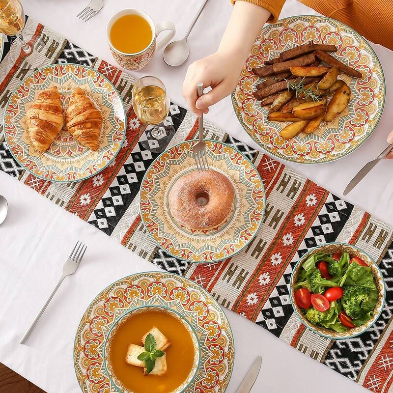 vancasso Mandala Bohemian Porcelain Dinnerware Set (Service for 4)