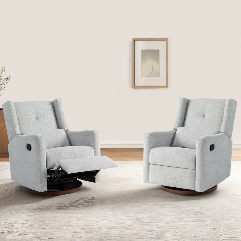 Lincoln Manual Swivel Glider Recliner with Lumbar Pillow