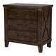 preview thumbnail 15 of 18, Epona Rustic Dark Walnut Wood 2-Piece Panel Bed and Nightstand Set by The Gray Barn