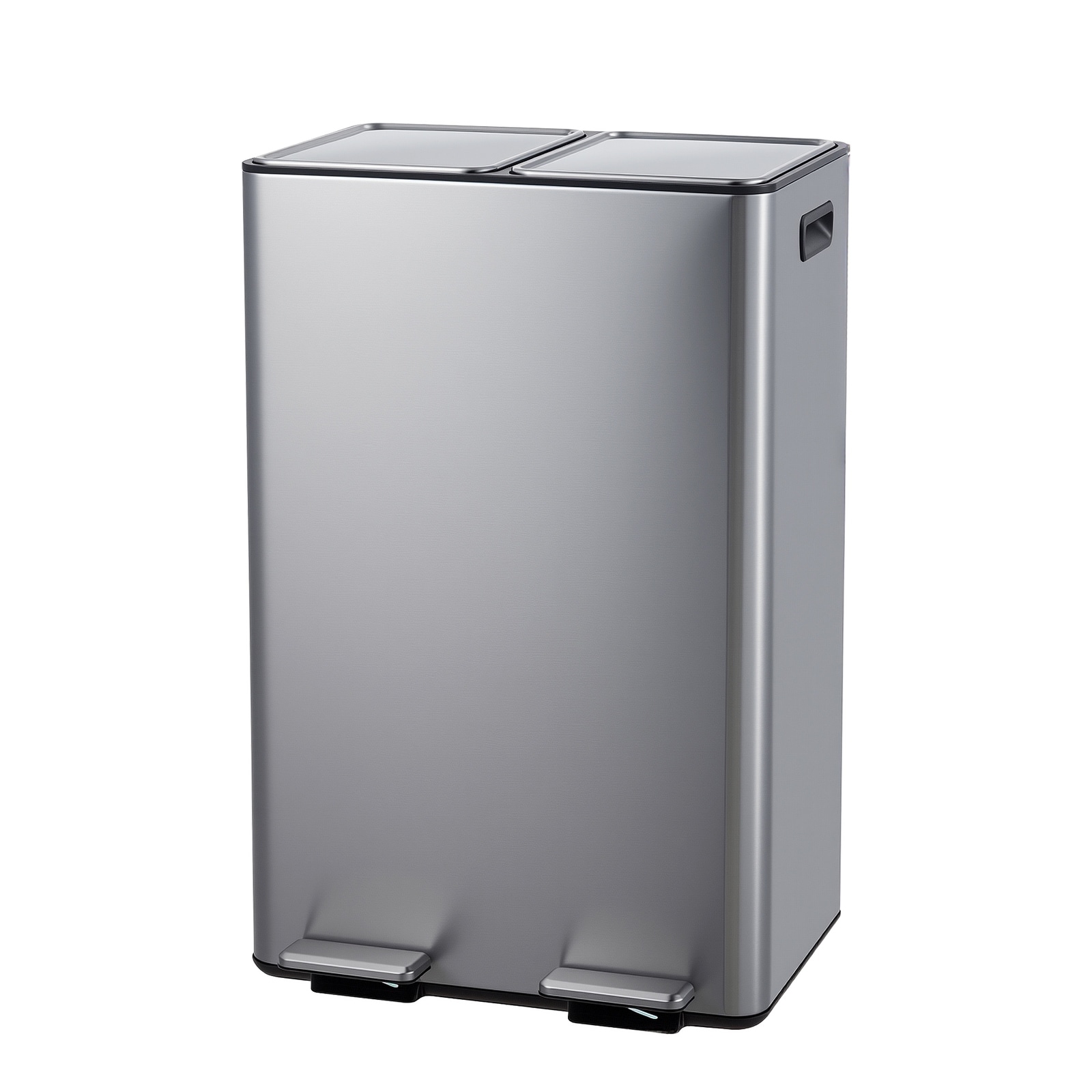 2 x 8 Gallon Dual Compartment Trash Can, Stainless Steel Garbage Can with 2 Soft-Close Lids & 2 Removable Inner Buckets