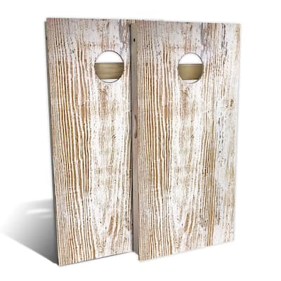 Rustic White Outdoor Cornhole Board Set