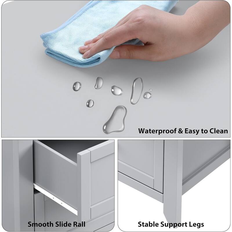 6 Drawer Dresser for Bedroom, Wooden Chest with Deep Drawers and Metal Knobs for Entryway, Hallway, or Kids Room