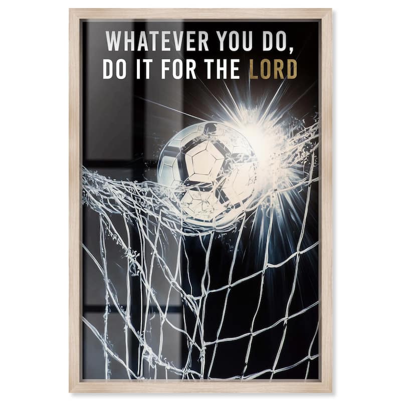 Do it for the Lord Soccer Shadowbox by Art Remedy - Natural - 16" x 24"