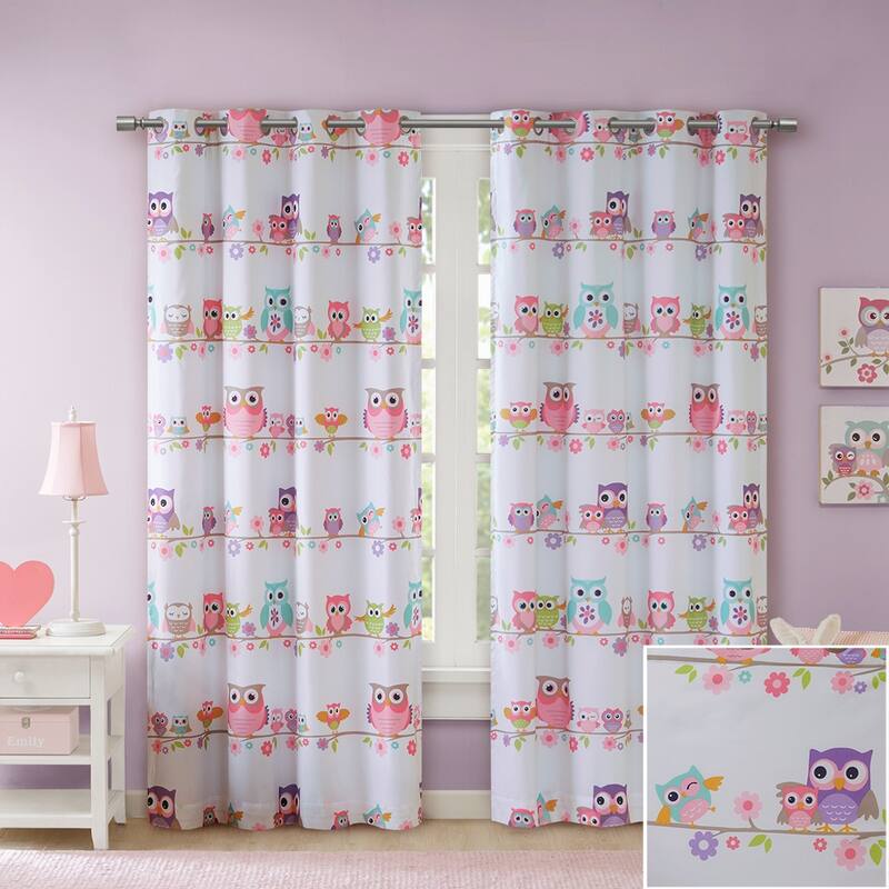 Owl Printed Blackout Curtain Panel(Only 1 Pc Panel)