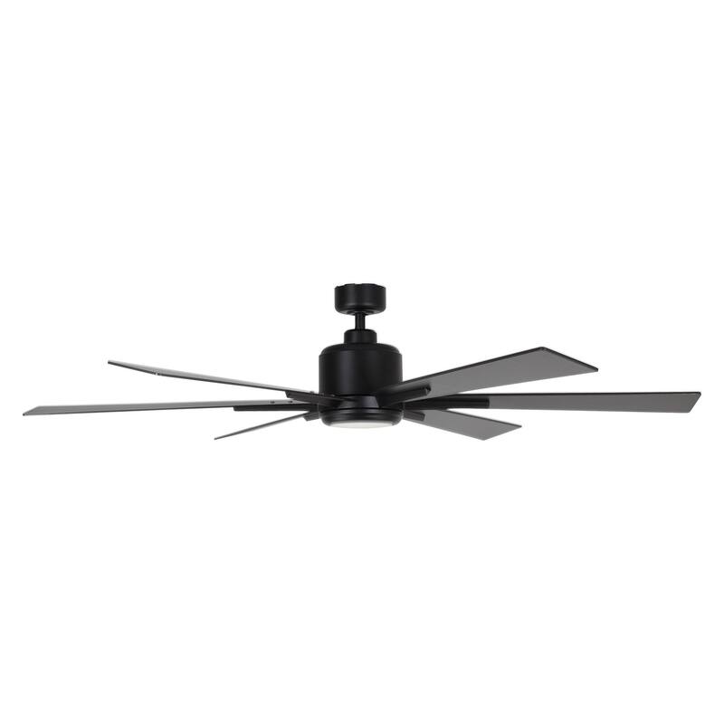 65" Modern Wood 6-blade Black Large Ceiling Fan with Light and Remote