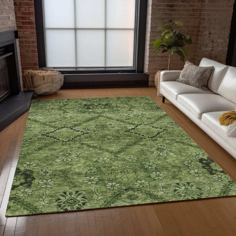 Machine Washable Indoor/ Outdoor Chantille Boho Global Rug