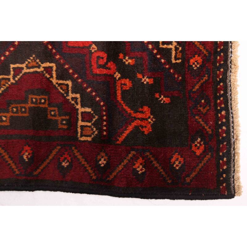 ECARPETGALLERY Hand-knotted Teimani Black, Red Wool Rug - 3'7 x 5'9