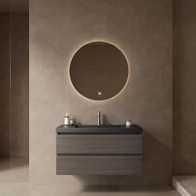 Pre-Assembled Modern Wall-Mounted Bathroom Vanity with Sink