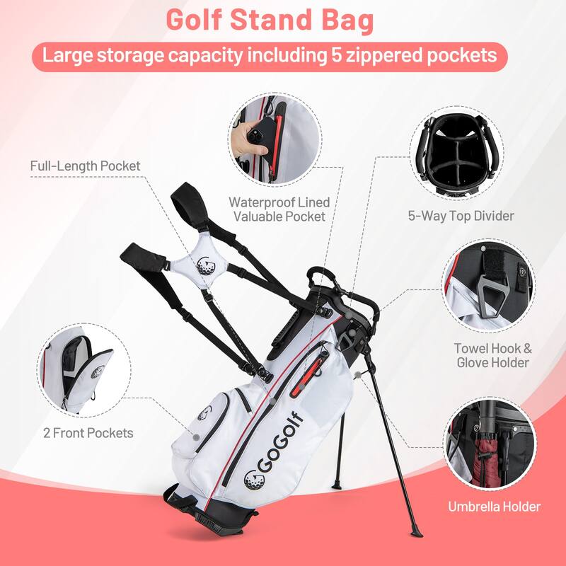 Gymax 12PCS Women's Complete Golf Club Set Right Hand w/ Golf Stand