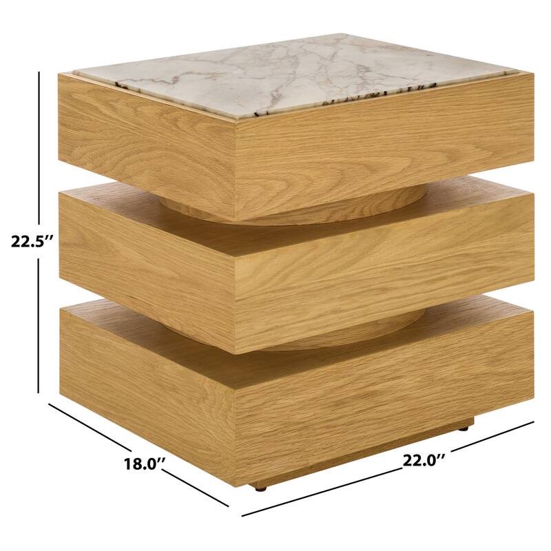 SAFAVIEH Couture Shayrina Marble Accent Table - 22"W x 18"D x 23"H