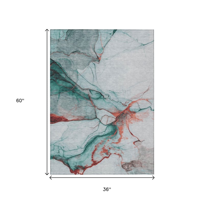HomeRoots Abstract Modern Rectangle Outdoor Rug