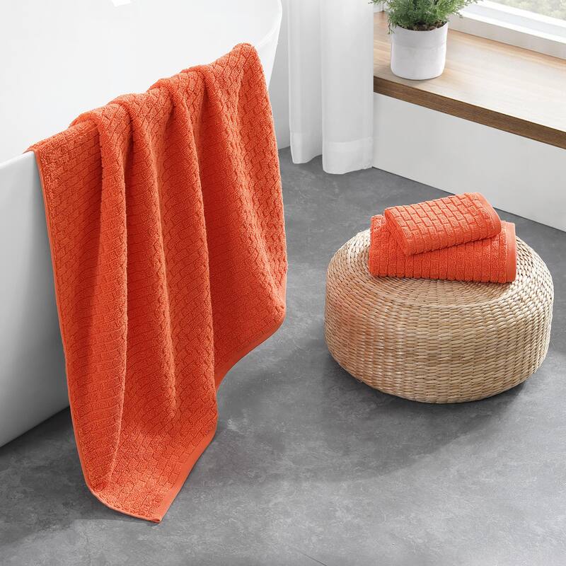 Tommy Hilfiger Brick Texture Solid Cotton 6 Piece Towel Set - 6 Piece